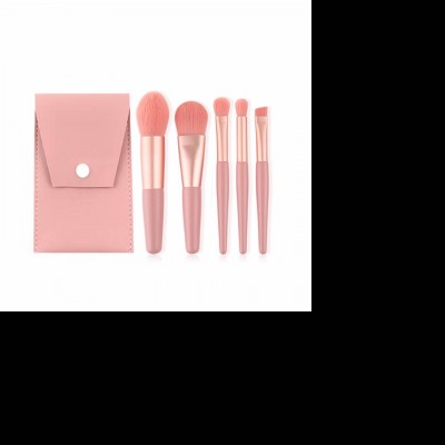 5pcs Cute Mini Make Up Brush Set With Pu Bag Four Color Options Other Makeup Brushes Brochas Maquillajes Lip Brow Brush