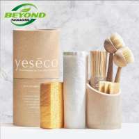 Recycled Luxury Cardboard Paper Tube Round Custom Kraft Core Cylinder Box For Make Up Brush Set Packaging