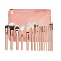 Buy Wholesale Cosmetics Travel Pink 15 pieces Professional Pouch Make-Up Set Makeup Brushes