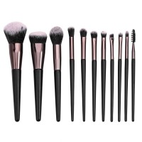 Wholesale 11 makeup brushes black high-end wooden handles makeup tools foundation eye brushes